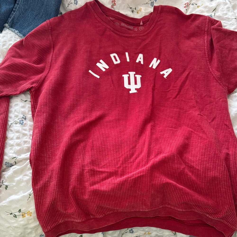 Edwin Red Ribbed Sweatshirt